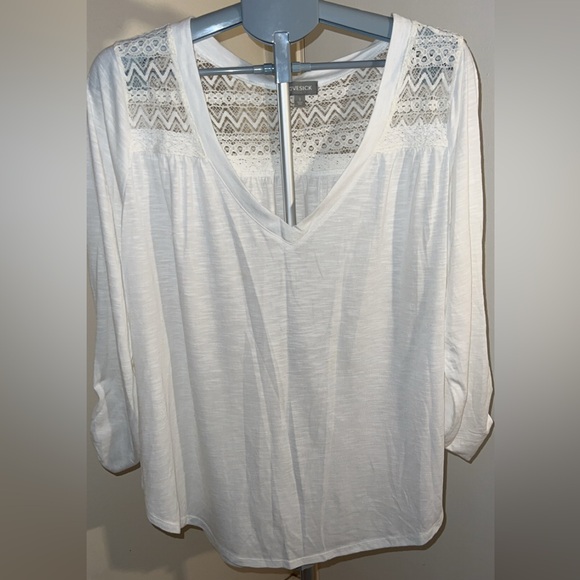 Love Sick Tops - Love Sick- Women's Casual Summer Lace Panel V Neck Long Sleeve Blouse